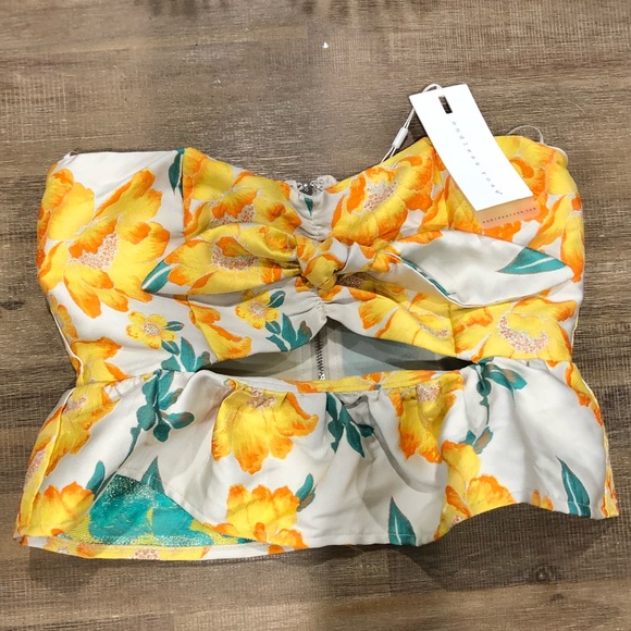 Endless Rose Tops - floral brocade tube top